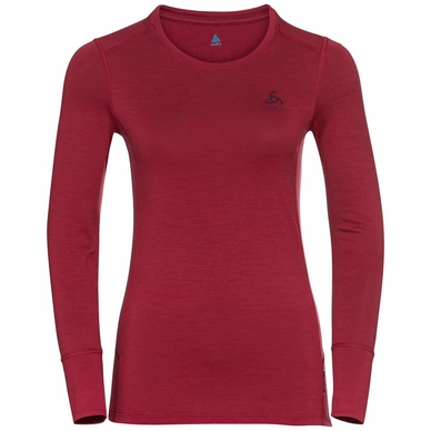 Unterhemd Odlo BL Top Crew Neck LS Merino 200 Deep Claret Damen