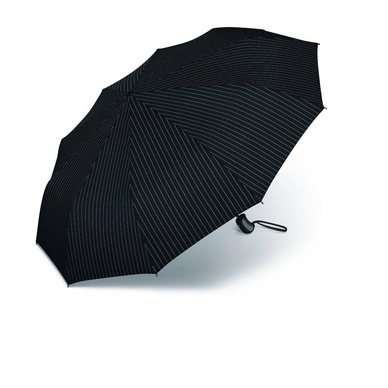 Parapluie Happy Rain Gents Easymatic 10 Rayure Fine Noir