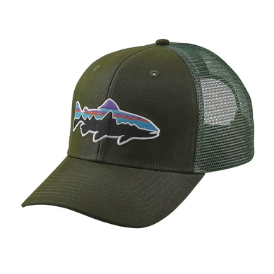 Pet Patagonia Fitz Roy Trout Trucker Hat Glades Green