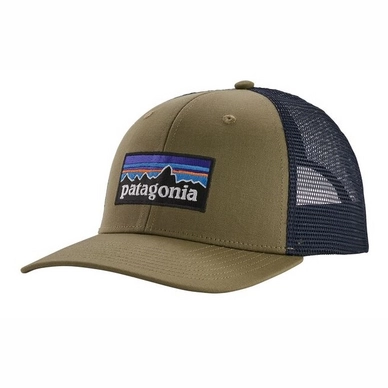 Pet Patagonia P-6 Logo Trucker Hat Sage Khaki