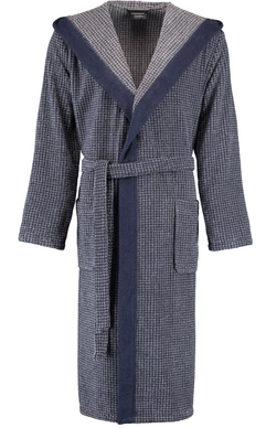Badjas Cawö 3832 Capuchon Men Blauw Graphite