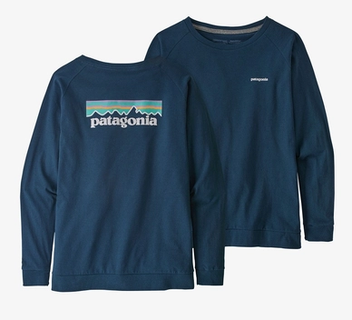 T-shirt Patagonia Femme LS Pastel P6 Logo Responsibili Tee Crater Blue