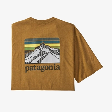 T-Shirt Patagonia Men's Line Logo Ridge Pocket Responsibili Tee Buckwheat Gold