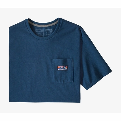 T-Shirt Patagonia Men's Boardshort Label Pocket Responsibili Tee Crater Blue