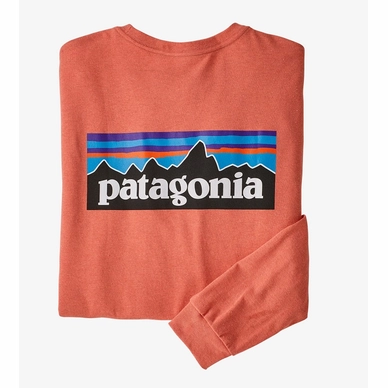 T Shirt Patagonia Homme LS P6 Logo Responsibili Tee Coho Coral