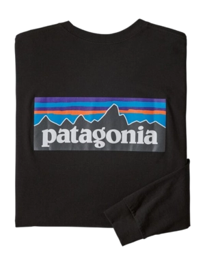 Langarmshirt Patagonia L/S P6 Logo Responsibili Tee Black Herren