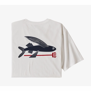 T-shirt Patagonia Homme Flying Fish Organic White