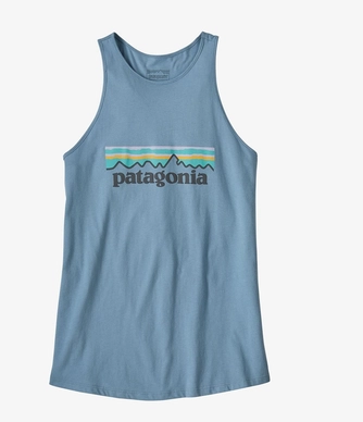 Débardeur Patagonia Femme Pastel P6 Logo Organic High Neck Berlin Blue