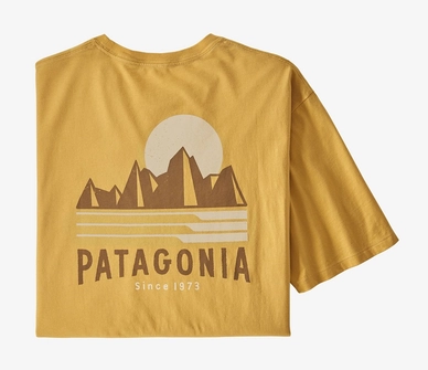 T-Shirt Patagonia Men's Tube View Organic Mountain Yellow