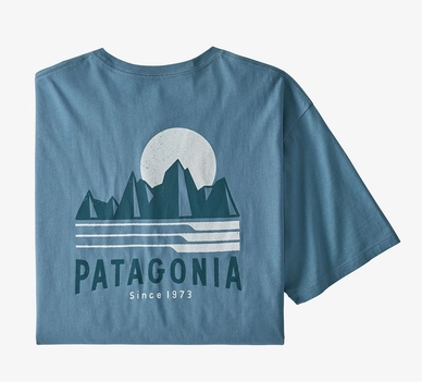 T Shirt Patagonia Homme Tube View Organic Pigeon Blue