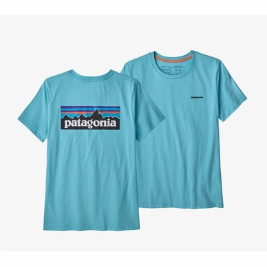 T-shirt Patagonia Women's P6 Logo Organic Crew in Iggy Blue