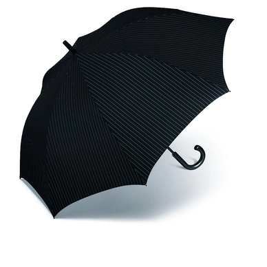 Parapluie Happy Rain Gents Golf AC Rayure Fine Noir