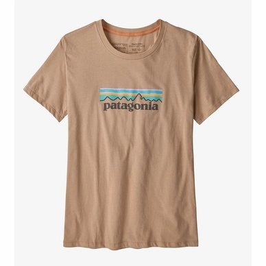 T-shirt Patagonia Femme logo Pastel P6 Logo Organic Crew Pampas Tan