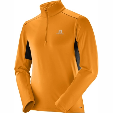 Pullover Salomon Agile Warm Half Zip Mid Turmeric Black Herren Outdoorsupply