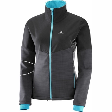 Jas Salomon Elevate Softshell Jacket Women Black Blue Bird