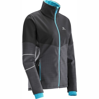 Jas Salomon Elevate Softshell Jacket Women Black Blue Bird