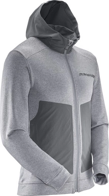 Fleecejacke Salomon Pulse Mid Hoodie Alloy Forged Iron Herren Outdoorsupply