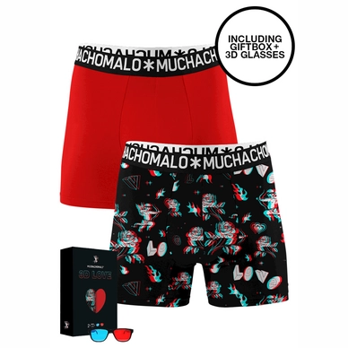Boxershort Muchachomalo Men 3D Print Print/Red (2-pack)