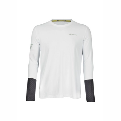 T-shirt de Tennis Babolat Men Core LS Tee White Rabbit