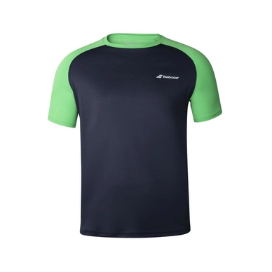 Tennisshirt Babolat Boys Play Crew Neck Tee Peacoat Poison Green