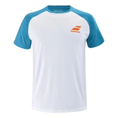 Tennisshirt Babolat Boys Play Crew Neck Tee White Caneel Bay