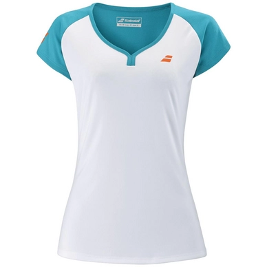 Tennisshirt Babolat Girls Play Cap Sleeve Top White Caneel Bay