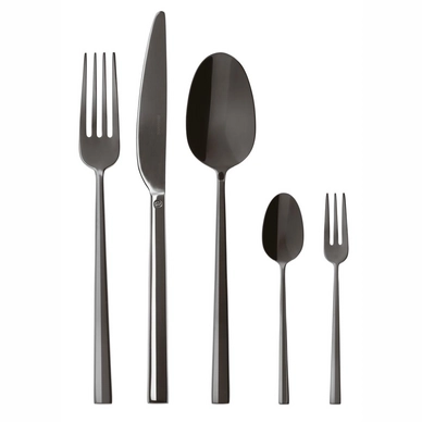 Servizio posate da tavola in Acciaio Inox 60 pezzi Sambonet Rock, Nero intenso PVD