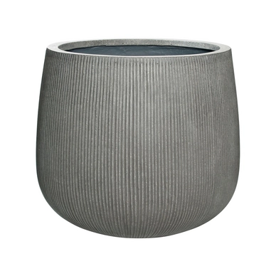 Bloempot Pottery Pots Ridged Pax L Dark Grey Vertically Ridged 55 x 48,5 cm