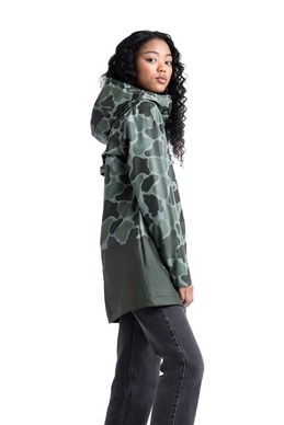 Jas Herschel Supply Co. Women's Rainwear Parka Frog Camo/Dark Olive