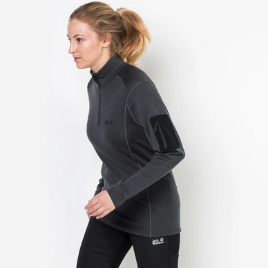 Ondershirt Jack Wolfskin Women Arctic Half Zip Ebony