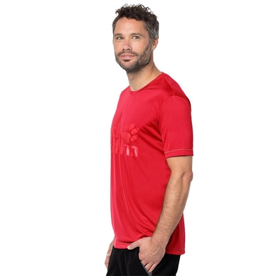 T-Shirt Jack Wolfskin Men Rock Chill Logo Peak Red