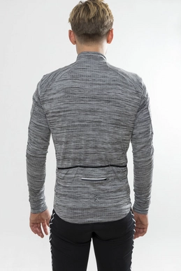 Fietsshirt Craft Men Reel Thermal Jersey Dark Grey Melange Black