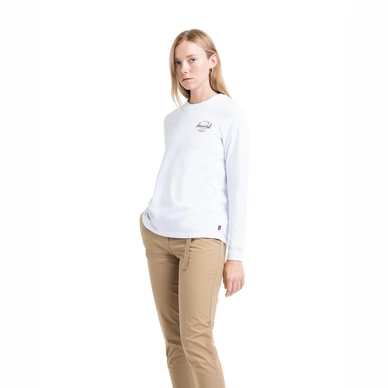 T-Shirt Herschel Supply Co. Women's Long Sleeve Tee Classic Logo Bright White Black