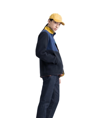 Vest Herschel Supply Co. Men's Guide Fleece Sherpa Full Zip Peacoat/Black