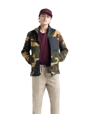 Vest Herschel Supply Co. Men's Guide Fleece Sherpa Full Zip Woodland Camo