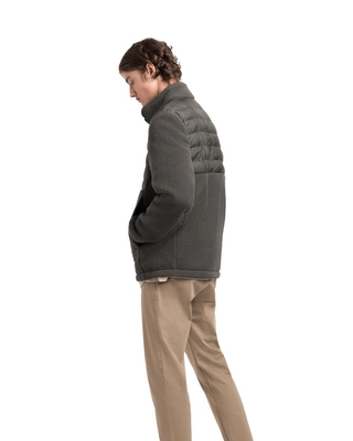 Vest Herschel Supply Co. Men's Guide Fleece Hybrid Sherpa Full Zip Dark Olive