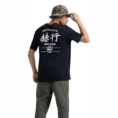 T-Shirt Herschel Supply Co. Men's Tee Chinese Classic Logo Black