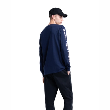 Trui Herschel Supply Co. Men's Long Sleeve Tee Sleeve Print Peacoat White