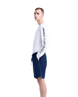 Trui Herschel Supply Co. Men's Long Sleeve Tee Sleeve Print Bright White Black