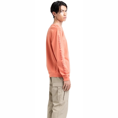 Trui Herschel Supply Co. Men's Crewneck Sleeve Print Carnelian Apricot