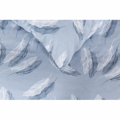 Dekbedovertrek Nightlife Snow Feathers Blue Flanel