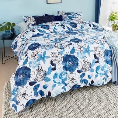 Dekbedovertrek Beddinghouse Floral Sketch Blue Katoen