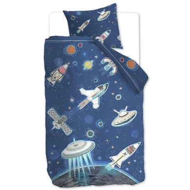 Beddinghouse Kids Space Blauw Dekbedovertrek Katoen