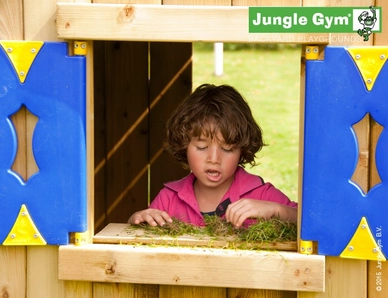 Speelset Jungle Gym Jungle Castle + Playhouse 125 Geel
