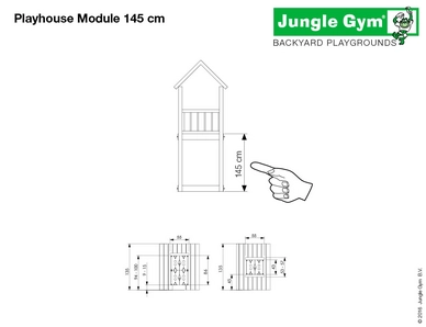 Speelset Jungle Gym Jungle Fort + Playhouse 145 + 2-Swing X'tra Blauw