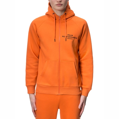Vest Peak Performance Men Logo Zipped Hood Orange Flow