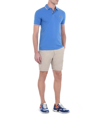 Polo Napapijri Men Taly SS Stripe Light Blue