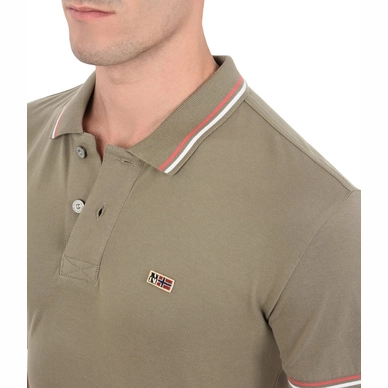 Polo Napapijri Men Taly SS Stripe Khaki