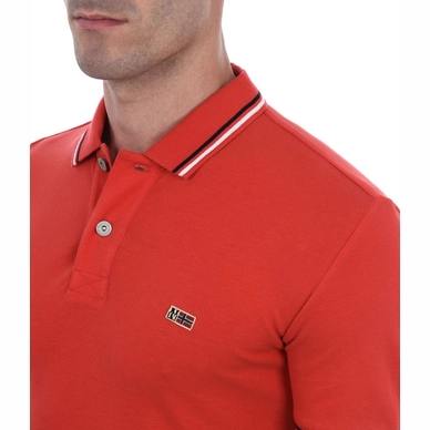 Polo Napapijri Men Taly SS Stripe Bright Red