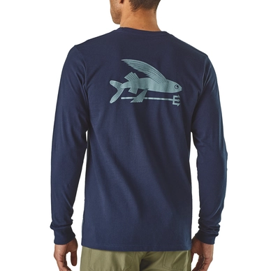 Trui Patagonia Men's L/S Flying Fish Responsibili-Tee Classic Navy
